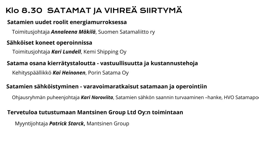 Satamapäivät 2022 ohjelma