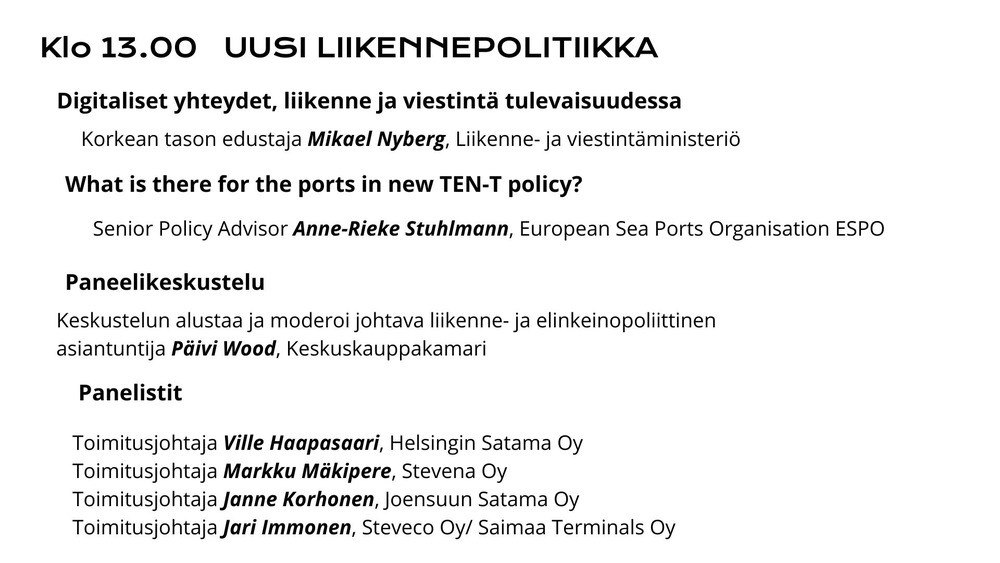 Satamapäivät 2022 ohjelma